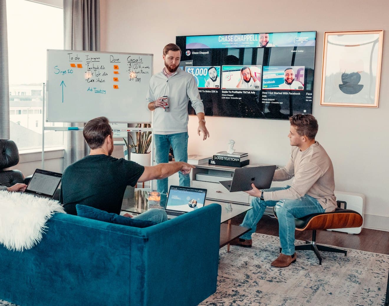 A software team working through a project together