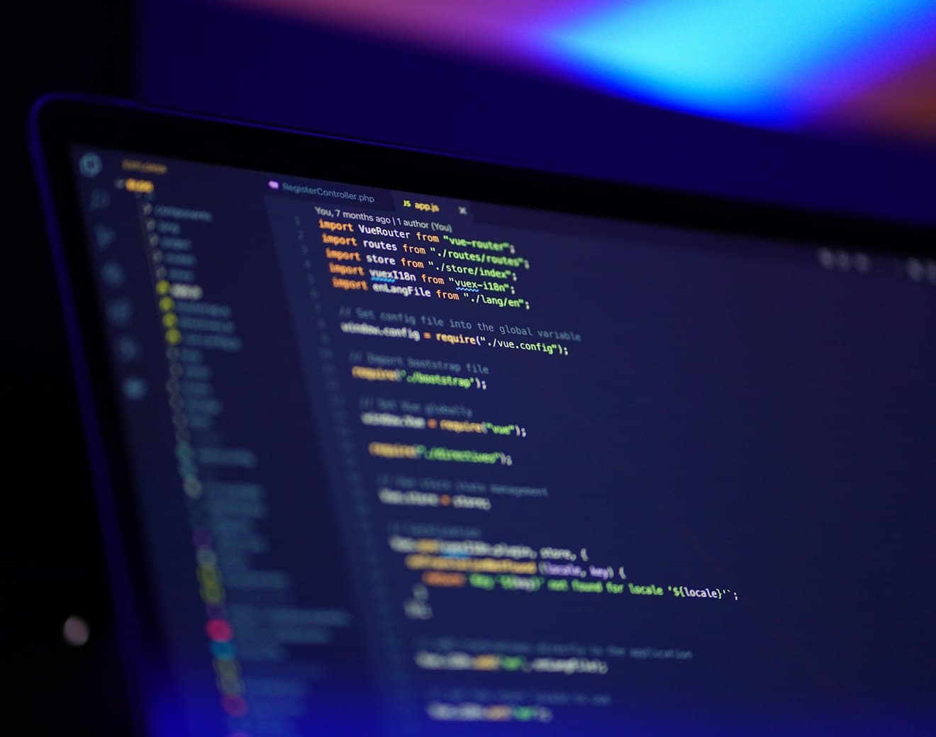 Code under review on a screen