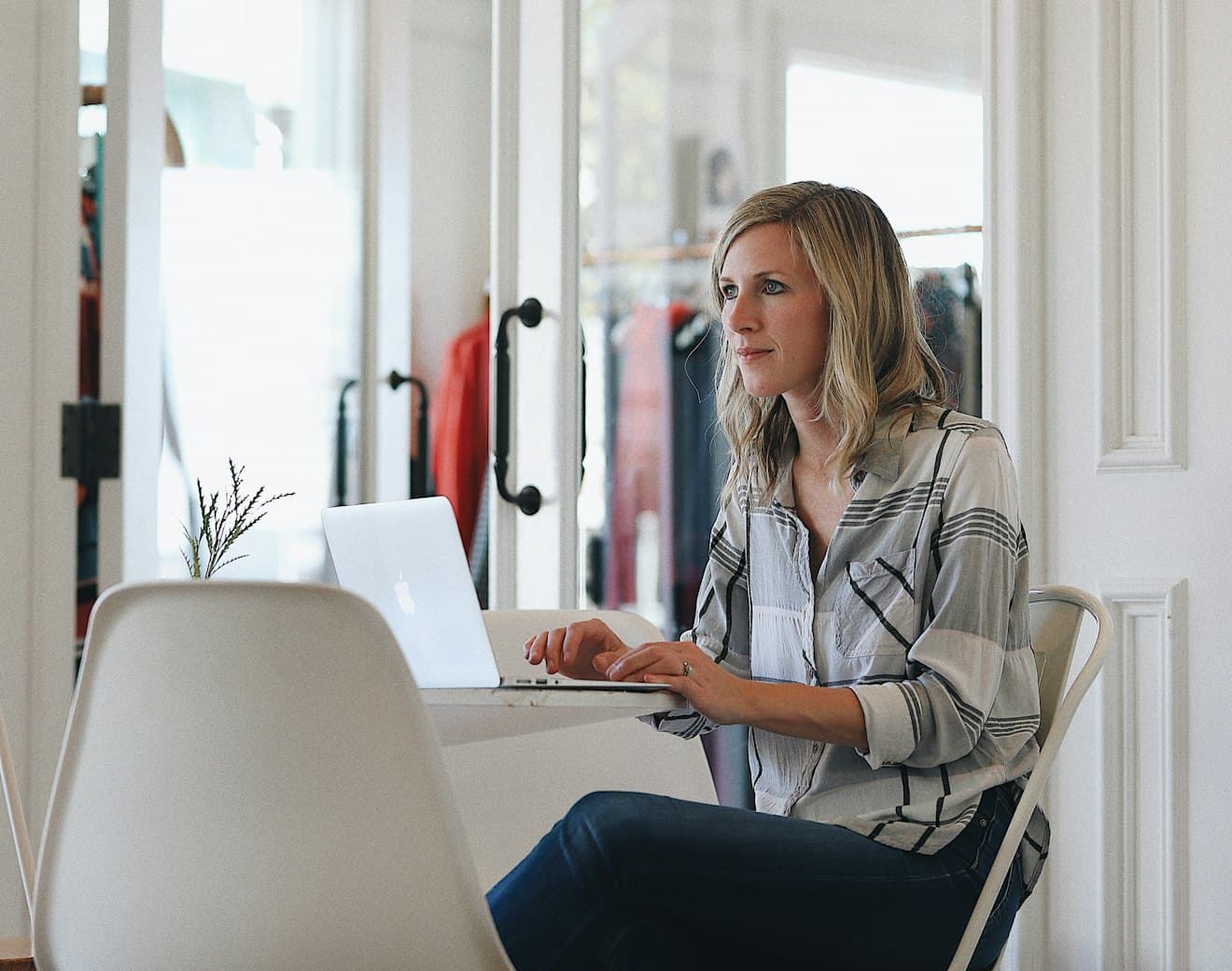 A shop owner managing their online store