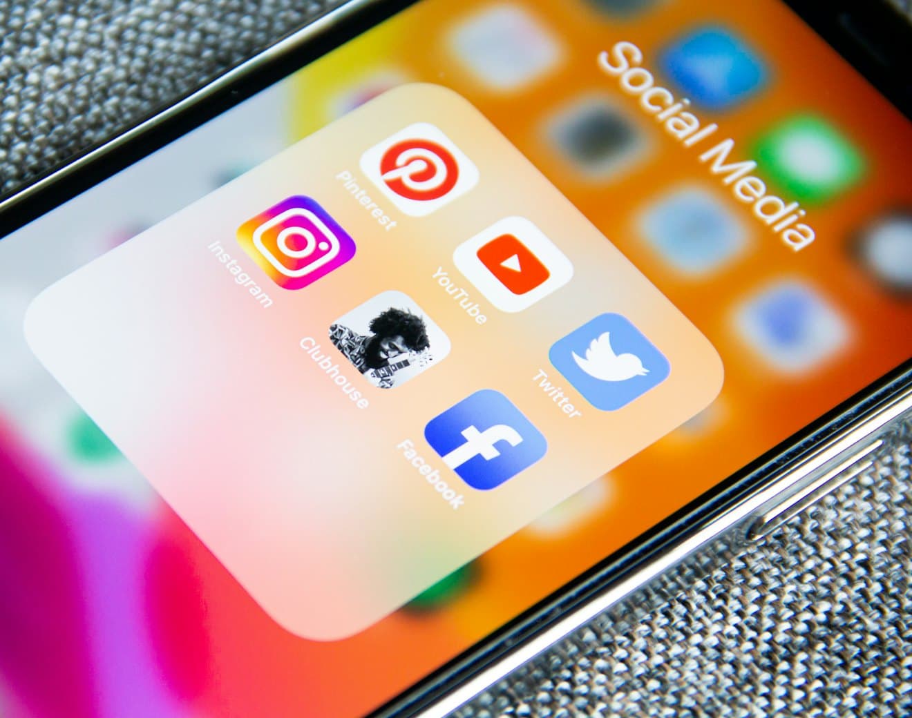 Social apps on a smartphone home screen