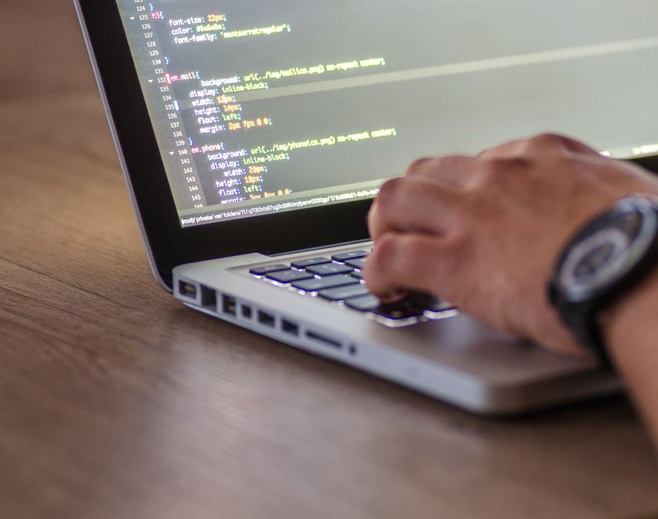 A developer working on product code